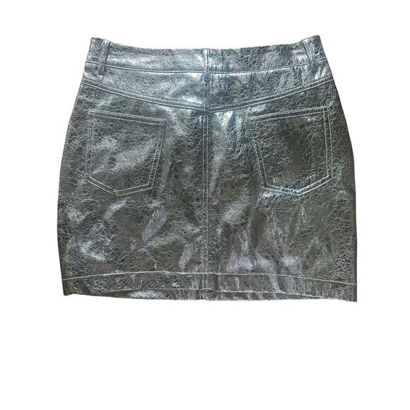 Lizette collection metallic silver skirt embroidered rhinestone. Size-S - Picture 3 of 7